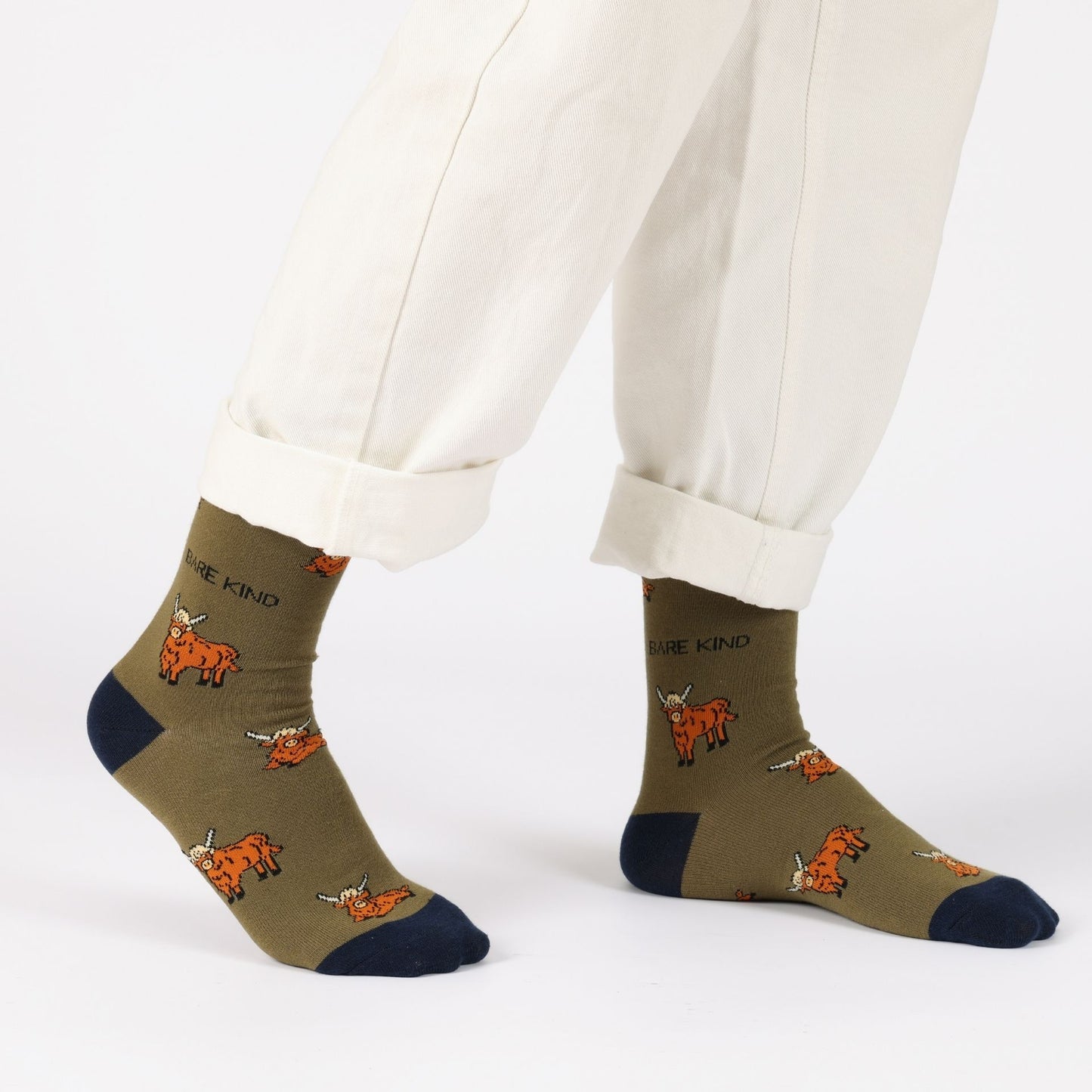 Save the Highland Cow Green Bamboo Socks