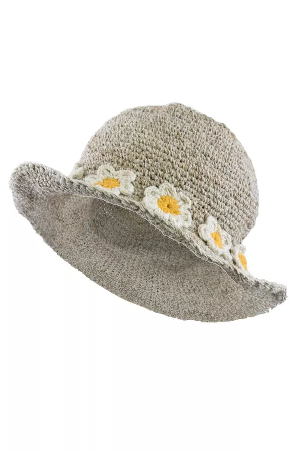 Daisy Chain Hemp/Cotton Hat Natural