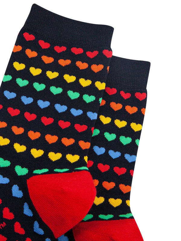 Rainbow Love Heart Bamboo Socks