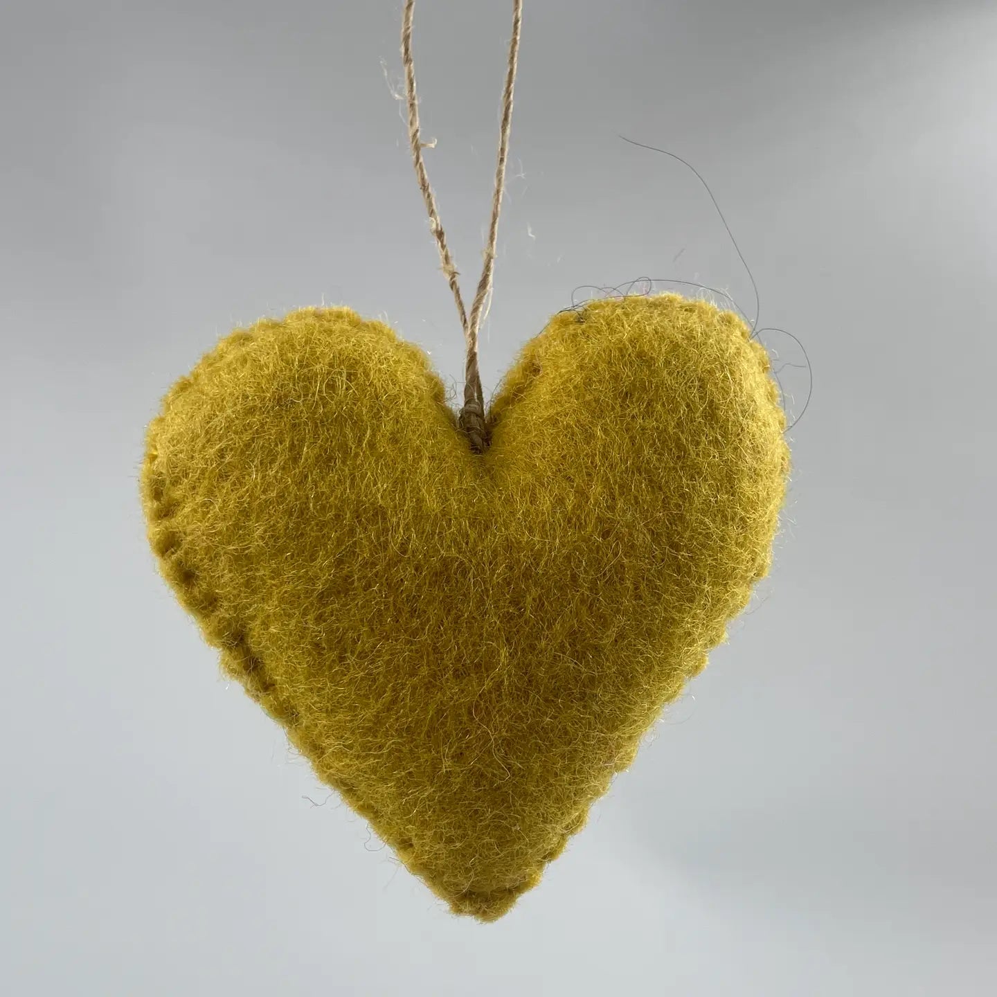 Handmade Mustard Felt Heart