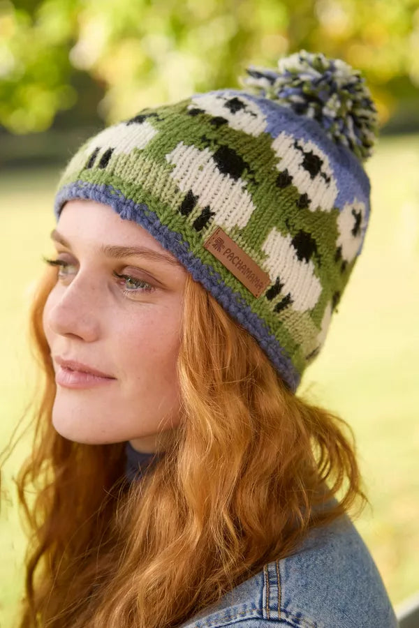 Pachamama Knitwear Flock Of Sheep Bobble Beanie