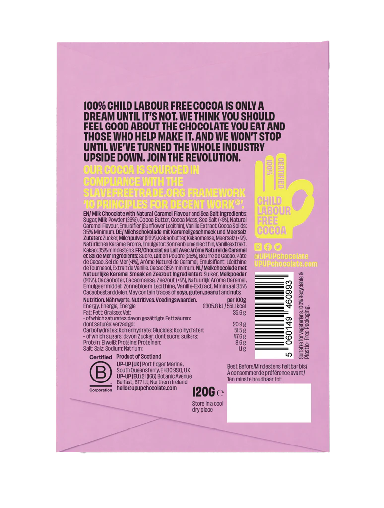 UP UP Salted Caramel Milk Chocolate 120g