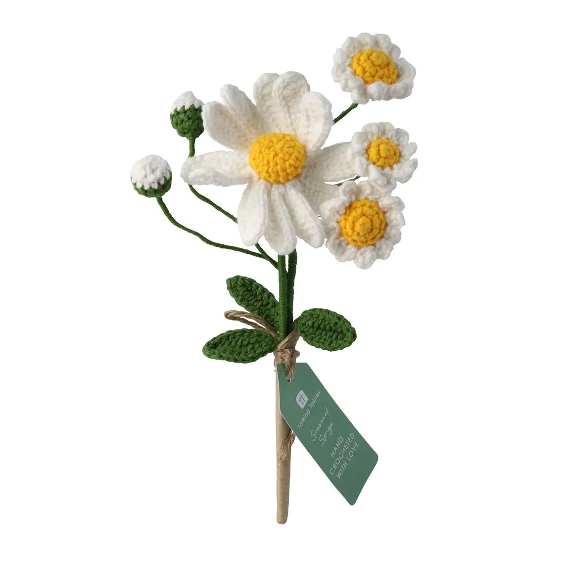 White Daisy Crochet Sprig