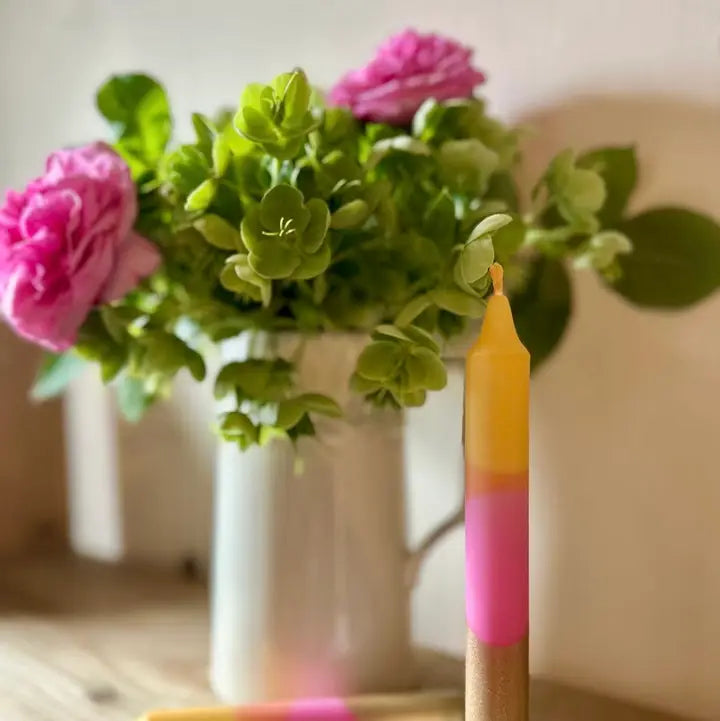 Raspberry Lemonade Colourful Yellow Orange Pink Candle (two candles)