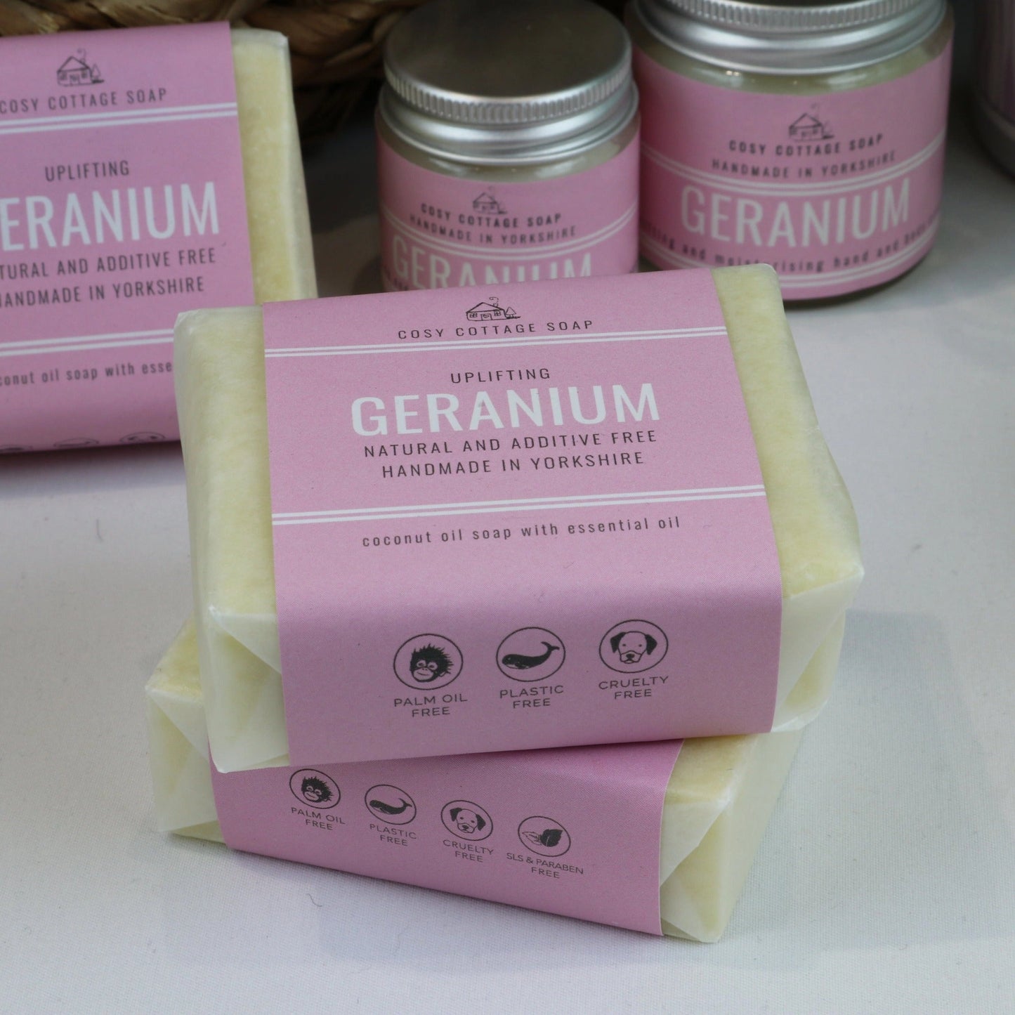 Handmade Geranium Soap 55g