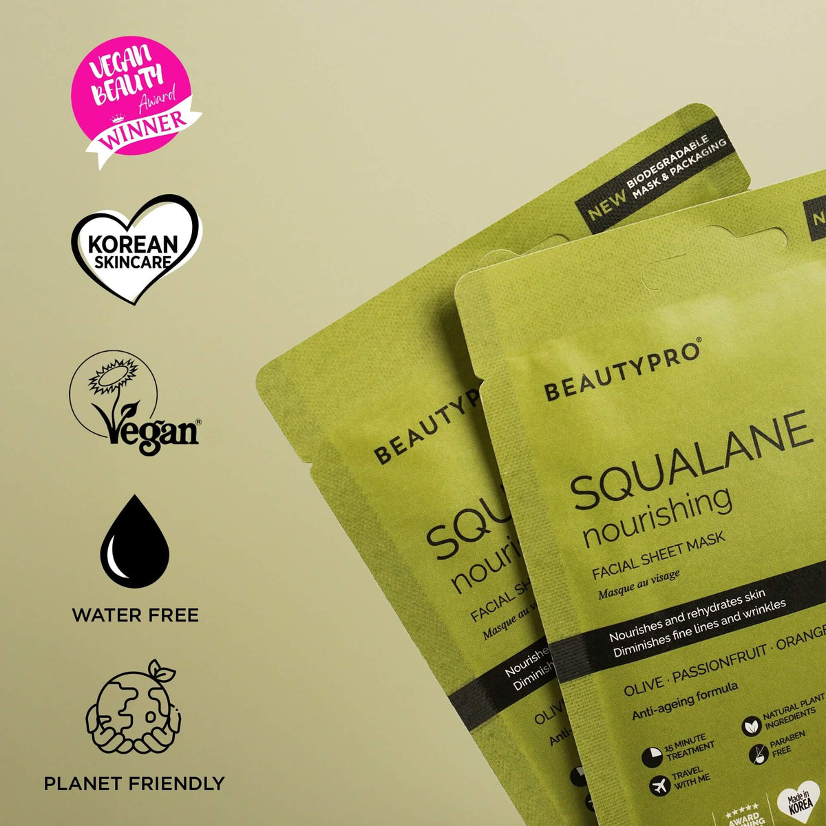 Beauty Pro SQUALANE Nourishing Facial Sheet Mask