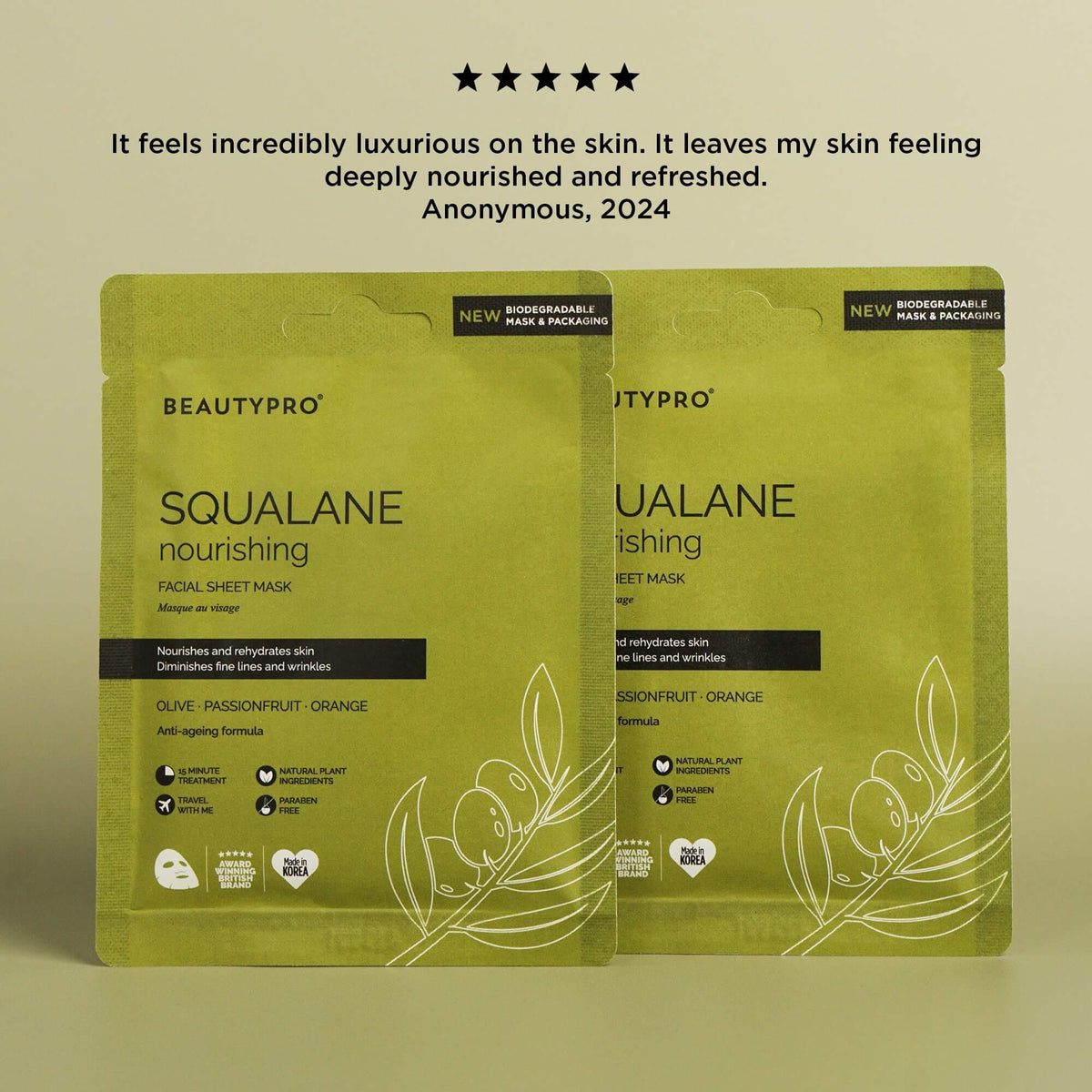 Beauty Pro SQUALANE Nourishing Facial Sheet Mask