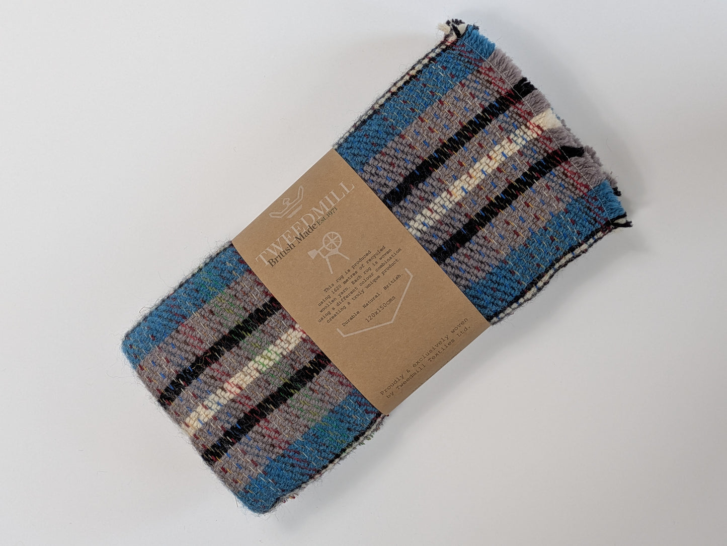 Tweedmill Recycled Rug 120x150cms - Blue Mix