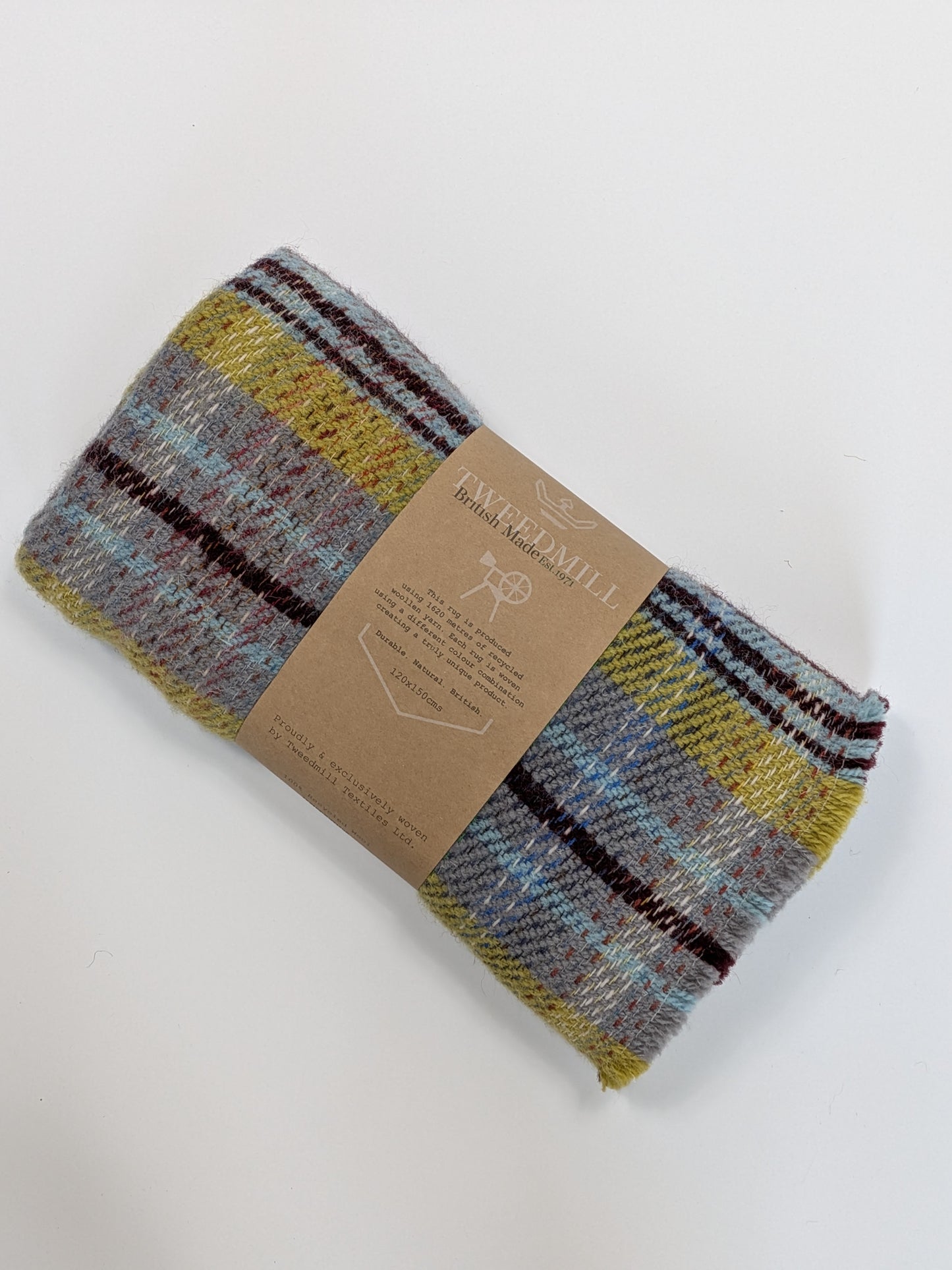 Tweedmill Recycled Rug 120x150cms - Green/Grey/Claret Mix