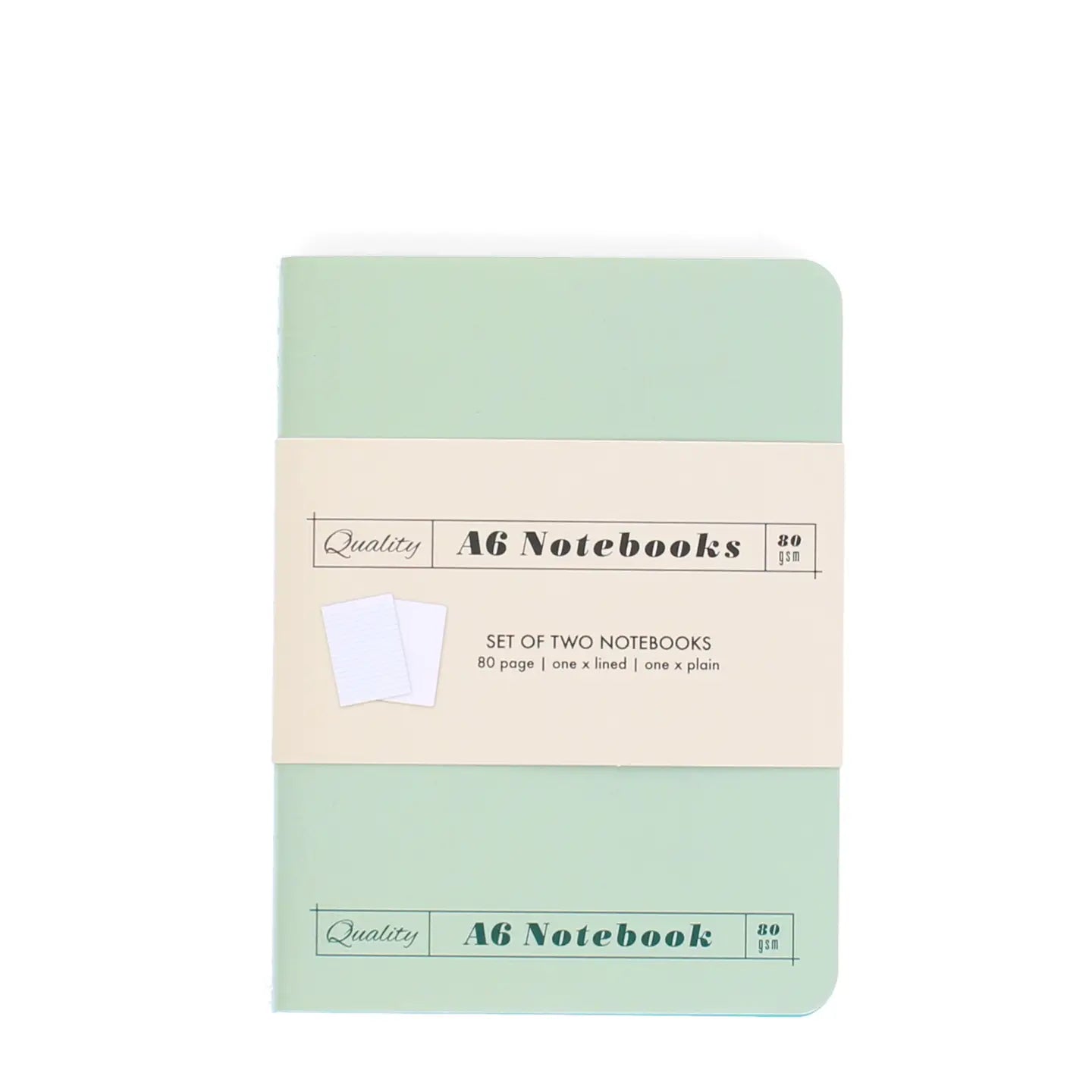 A6 Notebooks (Set of 2) - Green & Aqua