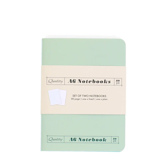 A6 Notebooks (Set of 2) - Green & Aqua