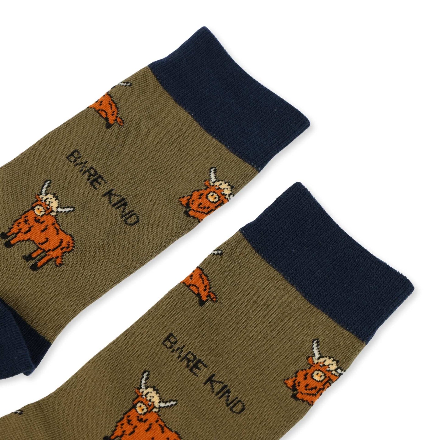 Save the Highland Cow Green Bamboo Socks