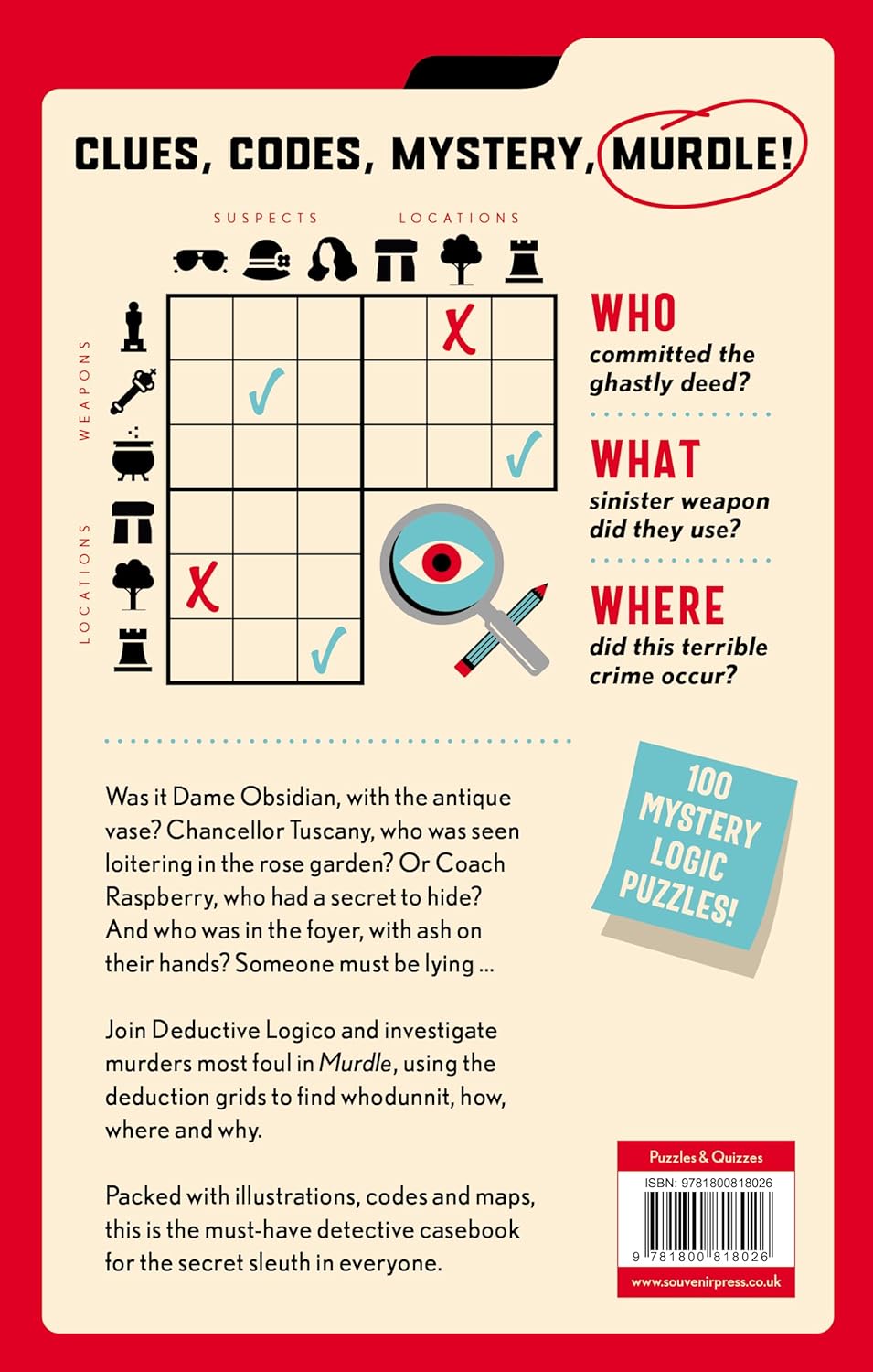 Murdle: #1 SUNDAY TIMES BESTSELLER: Solve 100 Devilishly Devious Murder Mystery Logic Puzzles (Book 1)