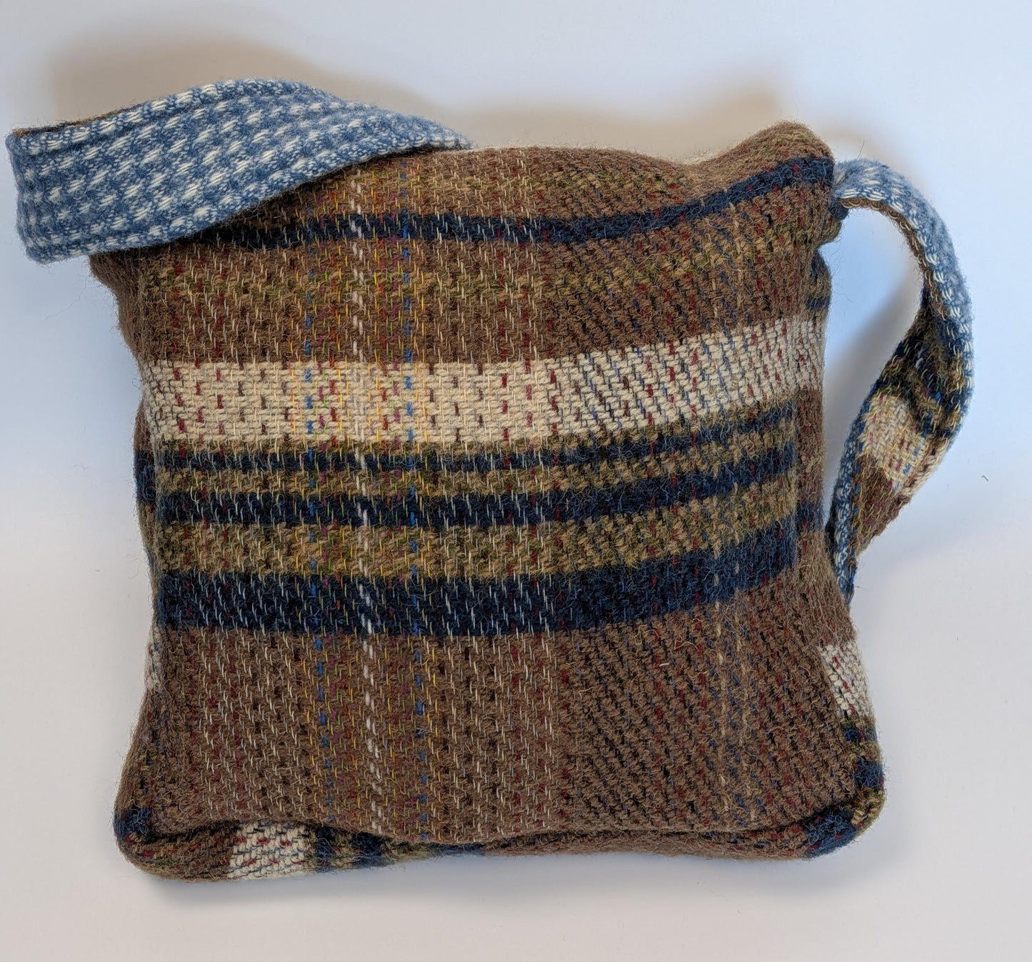 Tweedmill - Recycled Wool Bag - Brown/Blue Mix