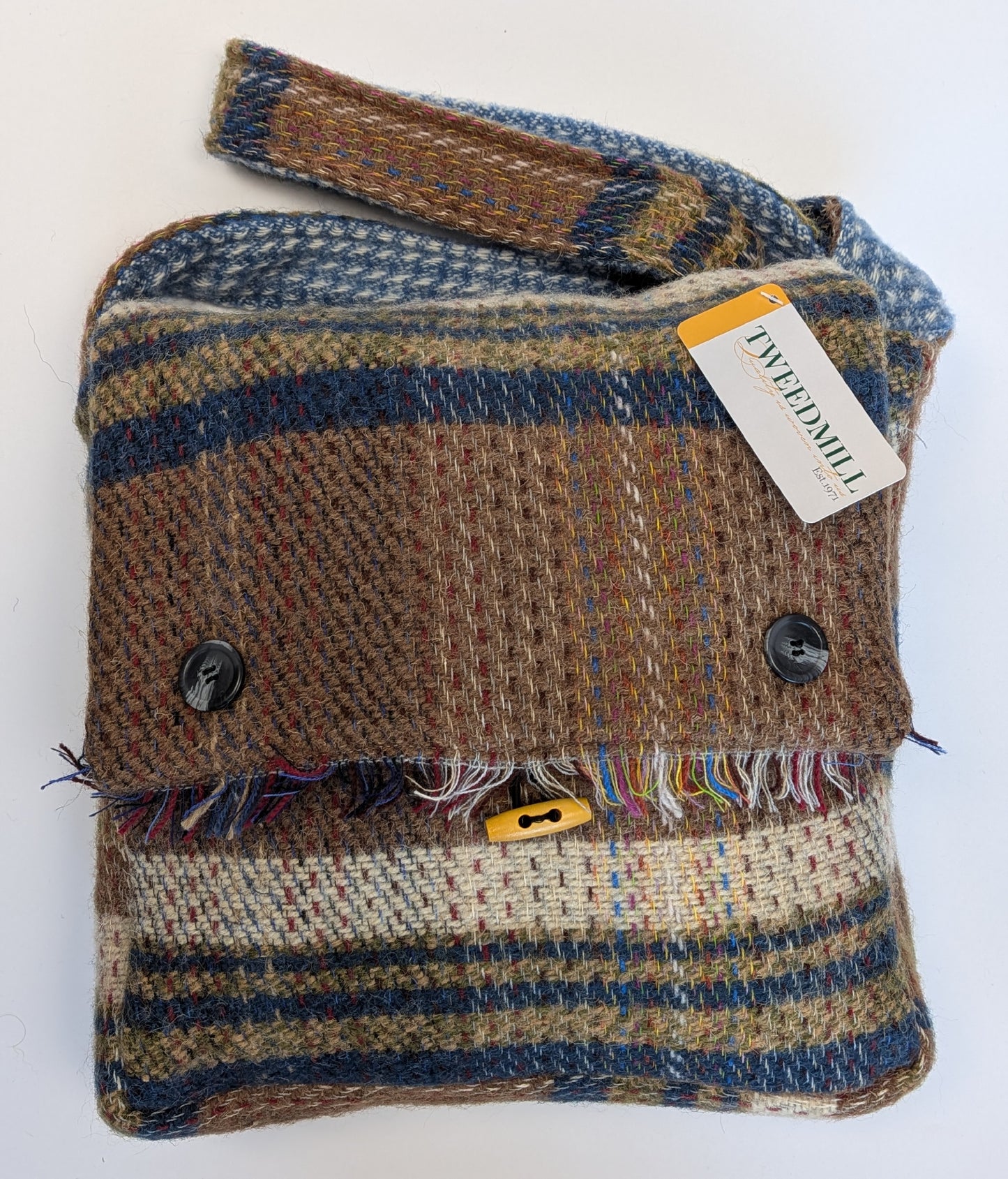 Tweedmill - Recycled Wool Bag - Brown/Blue Mix