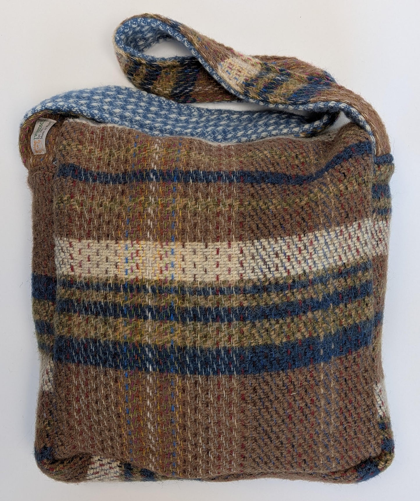 Tweedmill - Recycled Wool Bag - Brown/Blue Mix