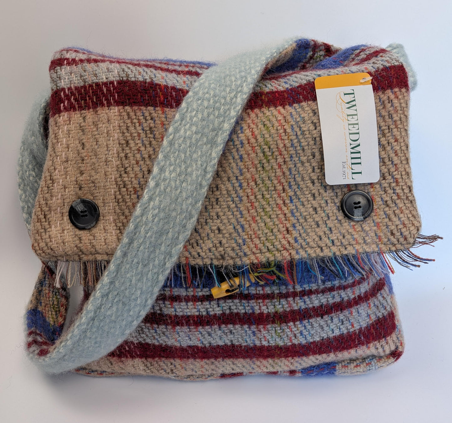 Tweedmill - Recycled Wool Bag - Brown/Red/Blue Mix