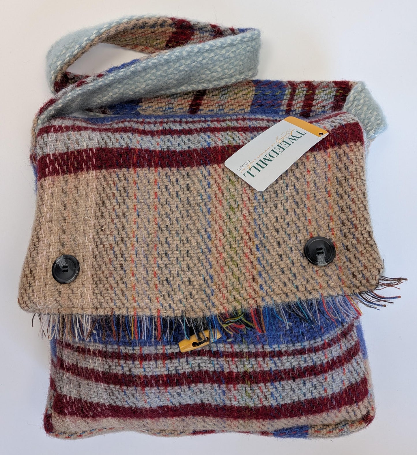 Tweedmill - Recycled Wool Bag - Brown/Red/Blue Mix