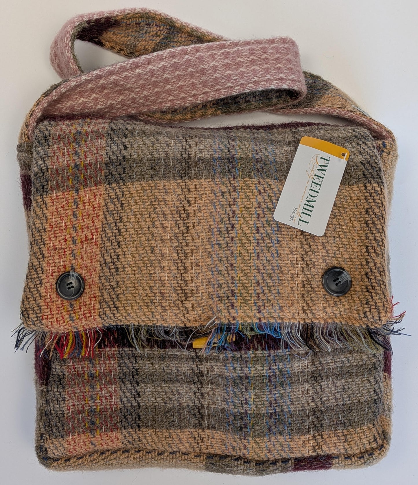 Tweedmill - Recycled Wool Bag - Brown/Pink Mix