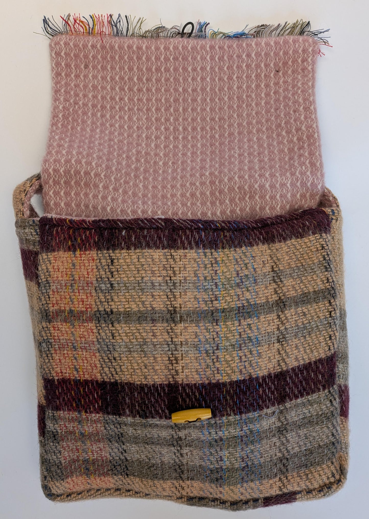 Tweedmill - Recycled Wool Bag - Brown/Pink Mix
