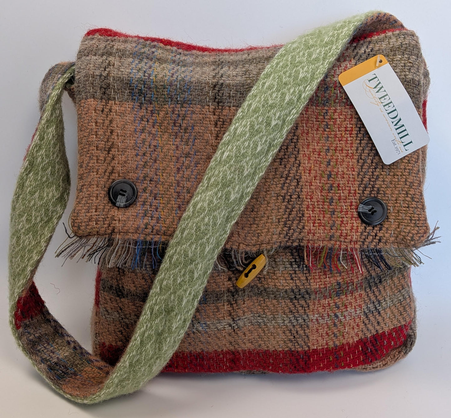 Tweedmill - Recycled Wool Bag - Brown/Red/Green Mix