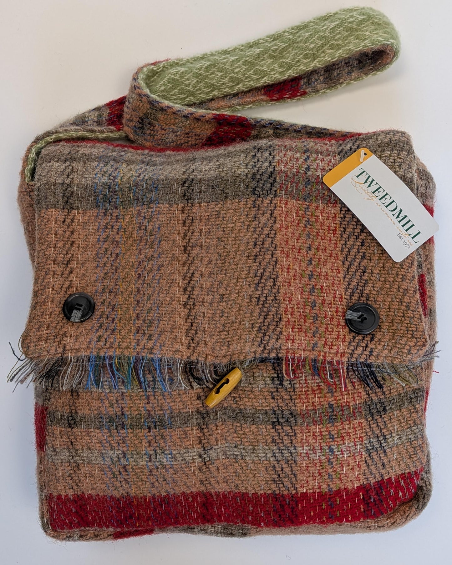 Tweedmill - Recycled Wool Bag - Brown/Red/Green Mix