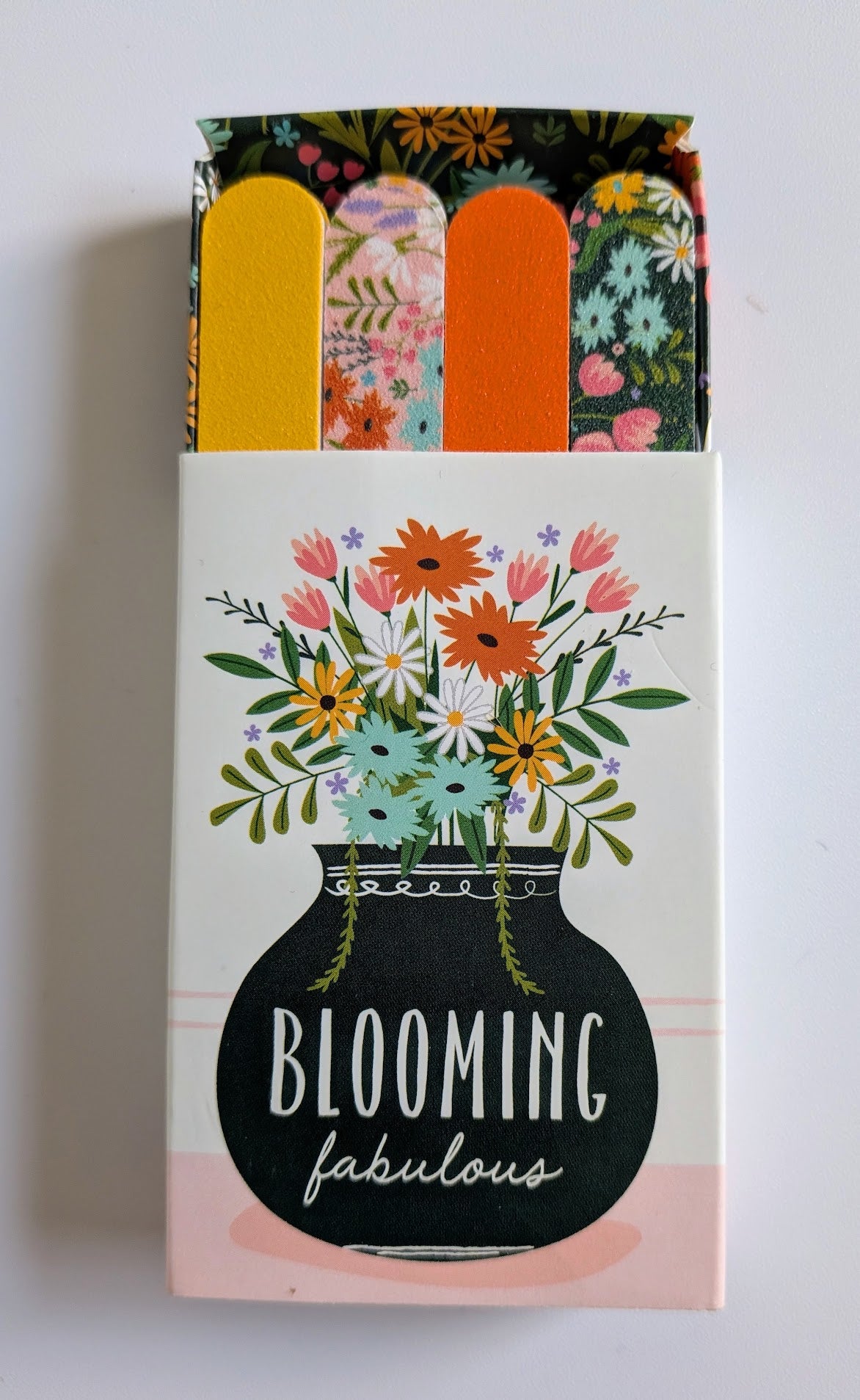 'Blooming Fabulous' matchbox of 8 mini nail files