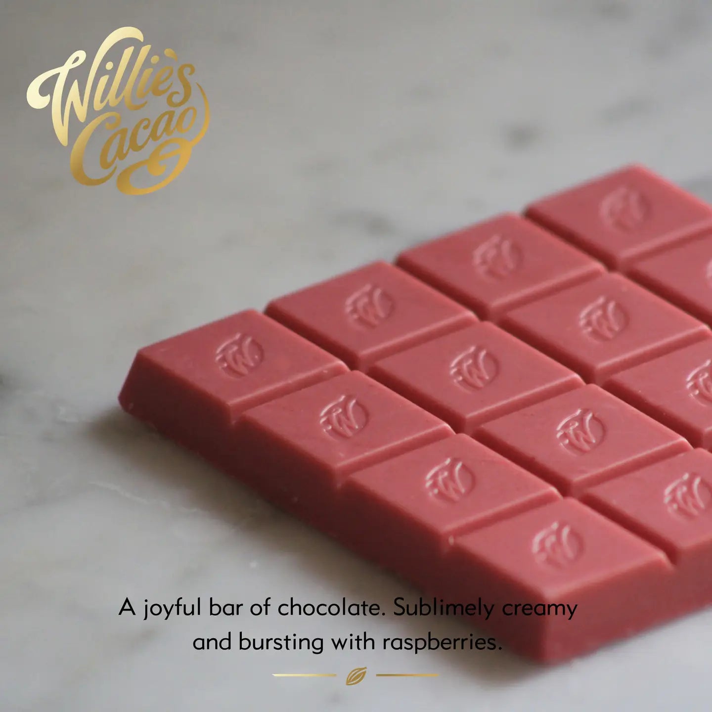Willie's Cacao Raspberries & Cream White Chocolate Bar  50g