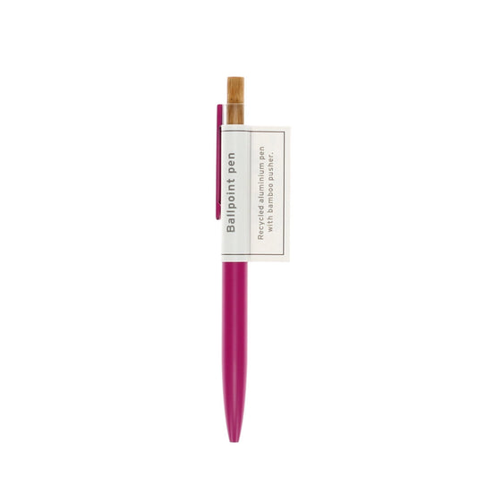 Recycled Aluminium Ballpoint Pen - Bright Pink