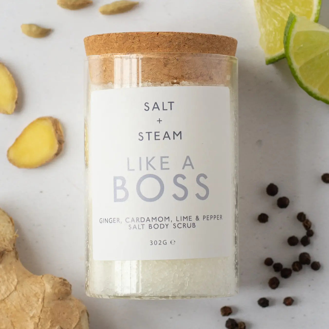 Salt & Steam 'Like A Boss' - Ginger, Cardamon & Lime Body Scrub 302g