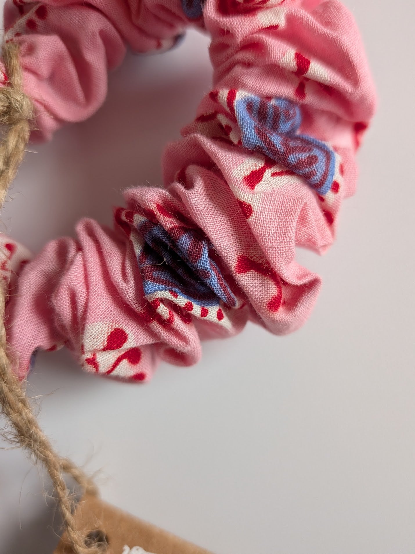Block Print Pink Scrunchie
