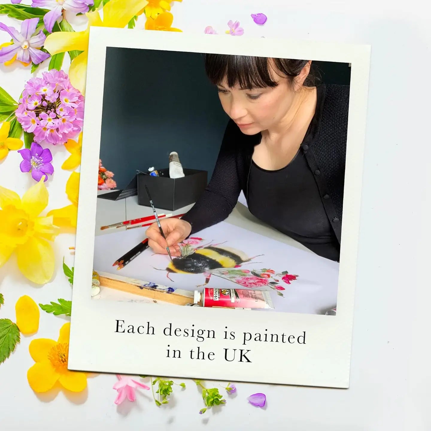 Mustard Bee Pattern Hardback Journal with Elastic Closure
