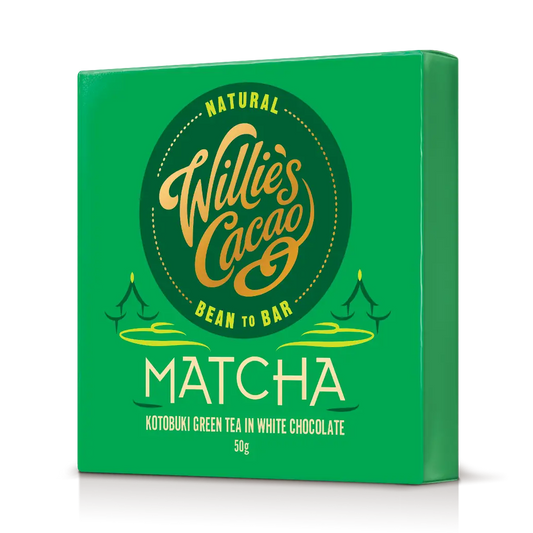 Willie's Cacao Matcha Kotobuki Green Tea in White Choc 50g