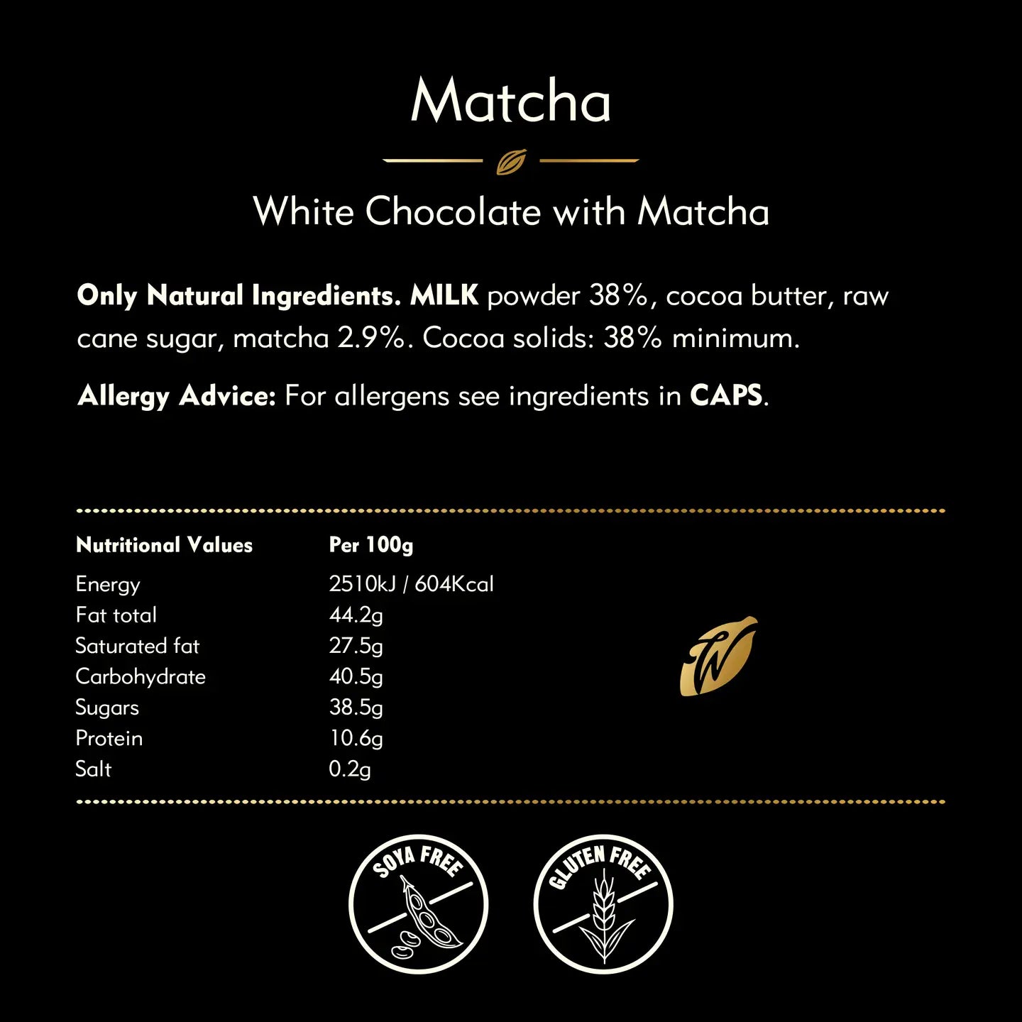 Willie's Cacao Matcha Kotobuki Green Tea in White Choc 50g