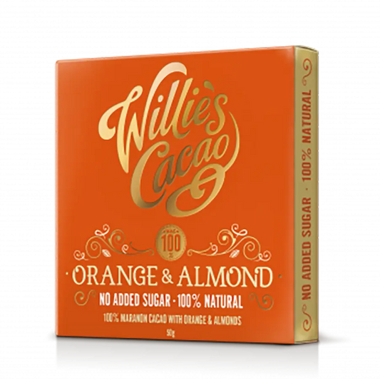 Willie's Cacao Orange and Almond 100% Cacao 50g