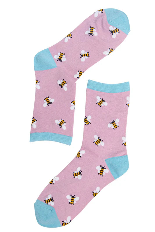 Beautiful Pink Bee Socks