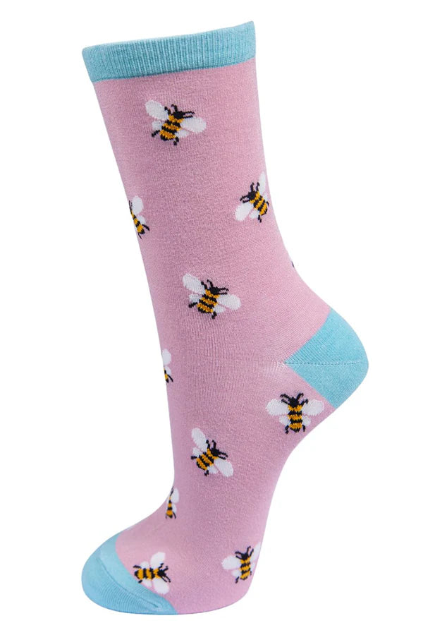 Beautiful Pink Bee Socks
