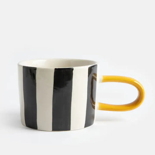 Caroline Gardner Mono Big Stripe Ceramic Mug