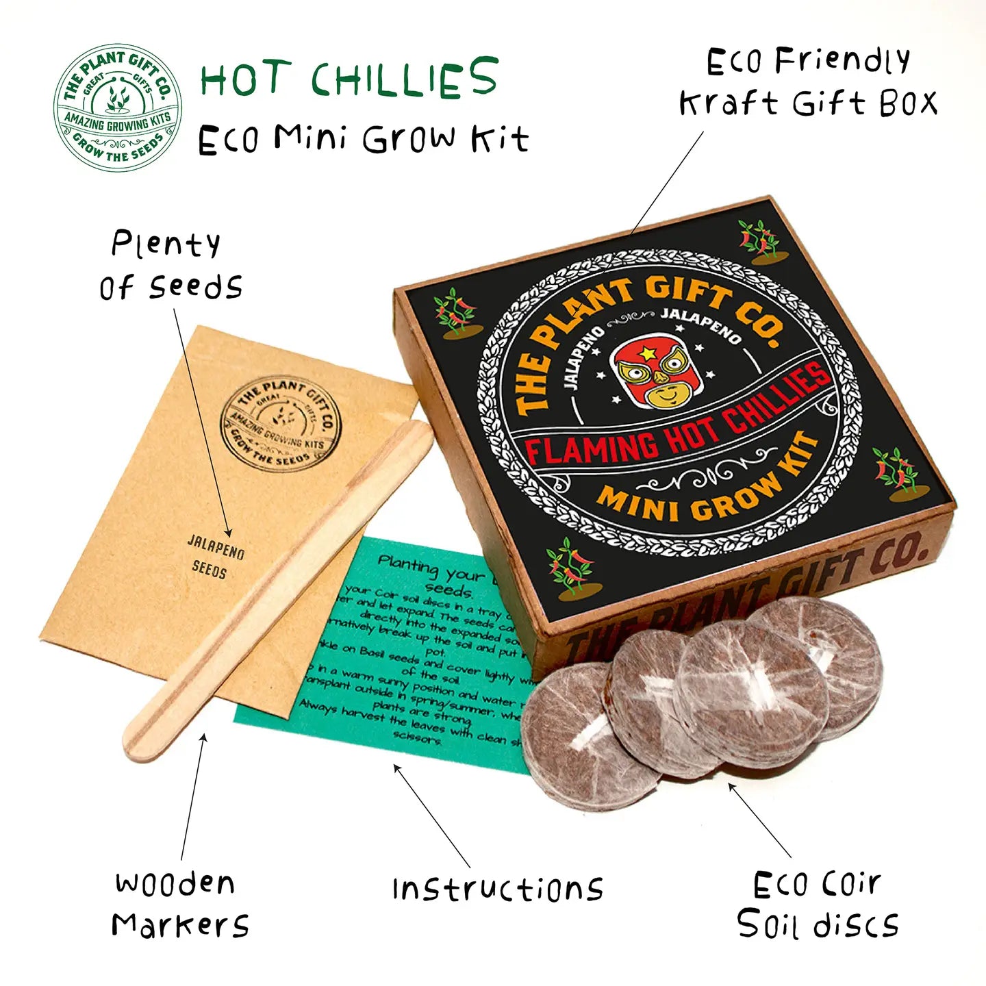 Flaming Hot Chillies. Eco Mini Chilli Grow Kit