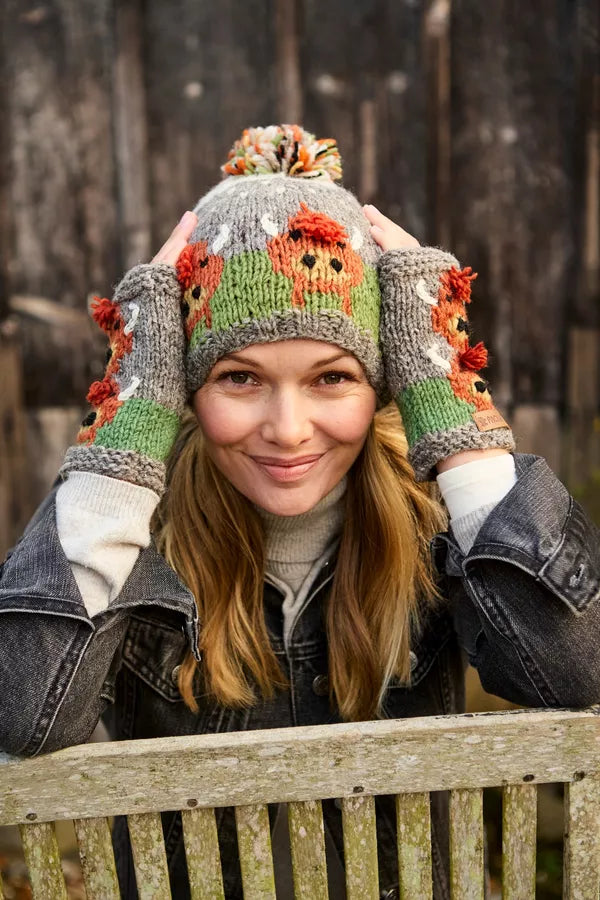Pachamama Knitwear Herd Of Highland Cow Bobble Beanie