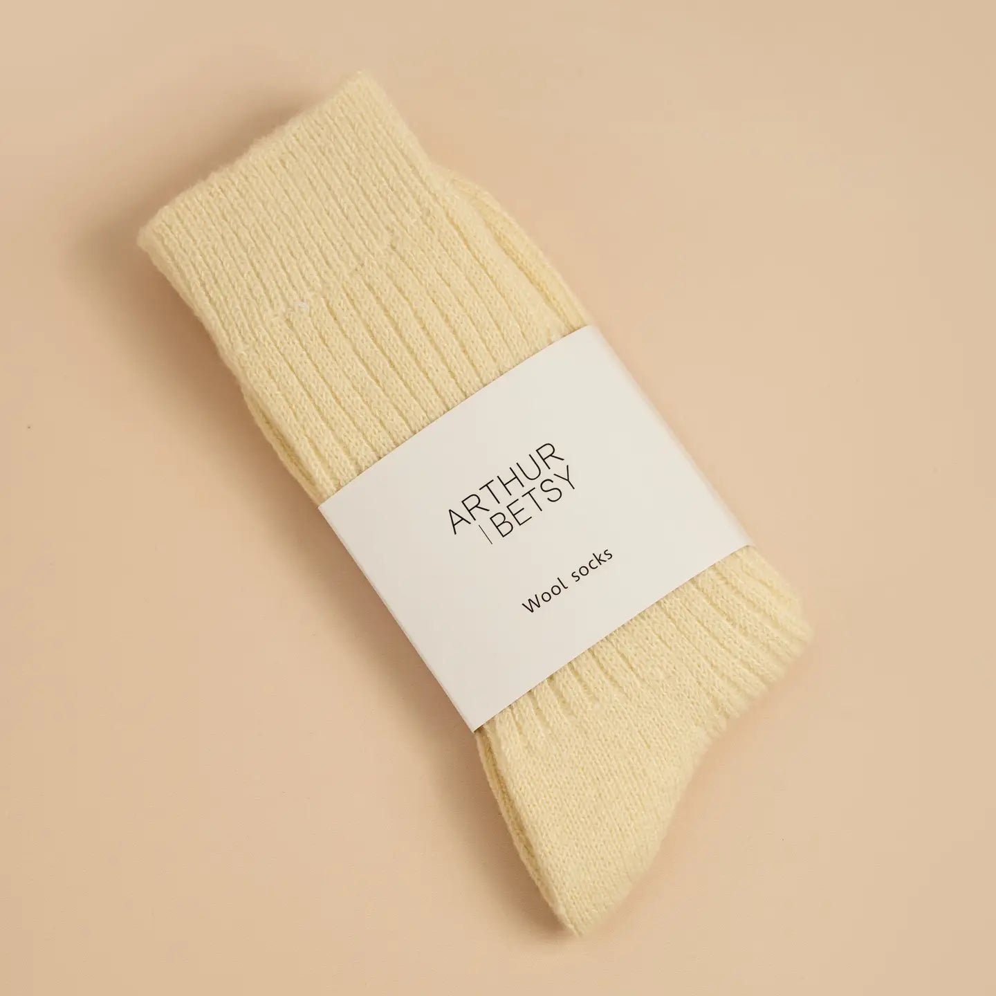 Cream Wool Blend Socks