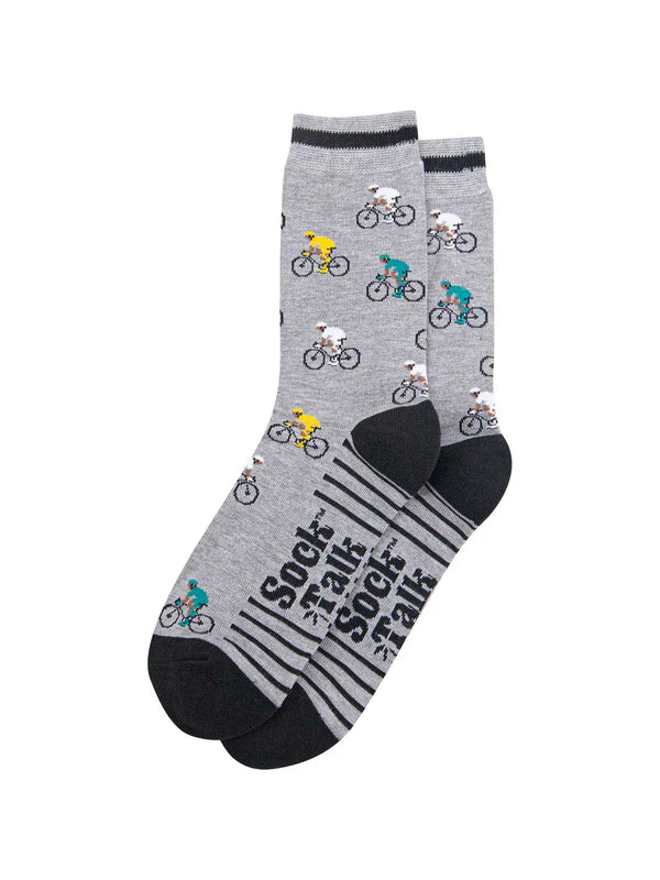 Racing Cyclists Bamboo Socks in Grey Marl Size 7-11