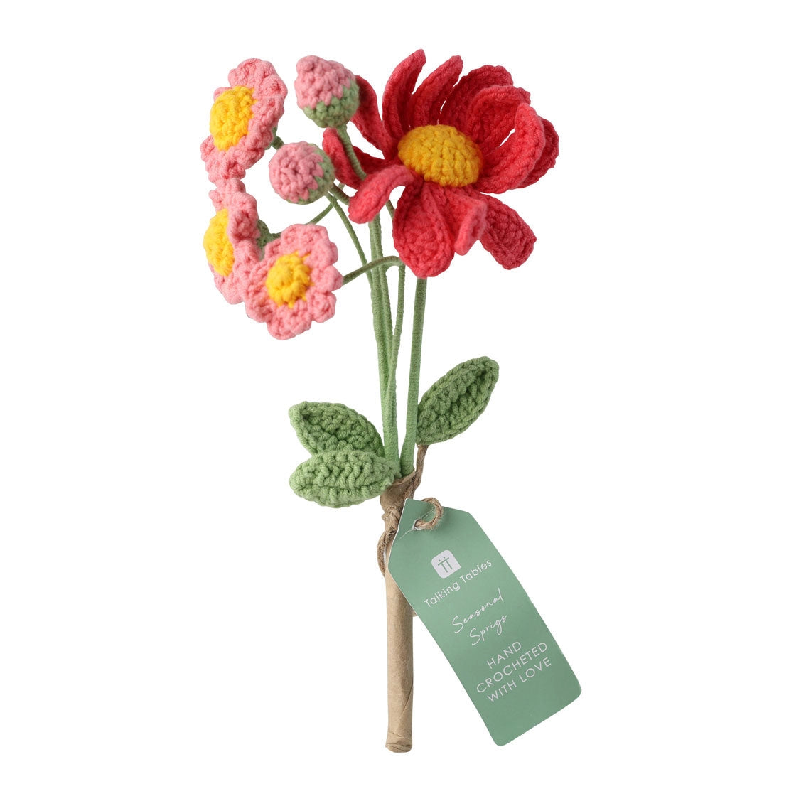 Pink Daisy Crochet Sprig
