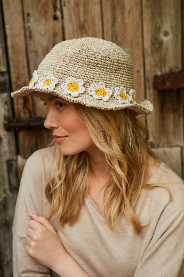 Daisy Chain Hemp/Cotton Hat Natural