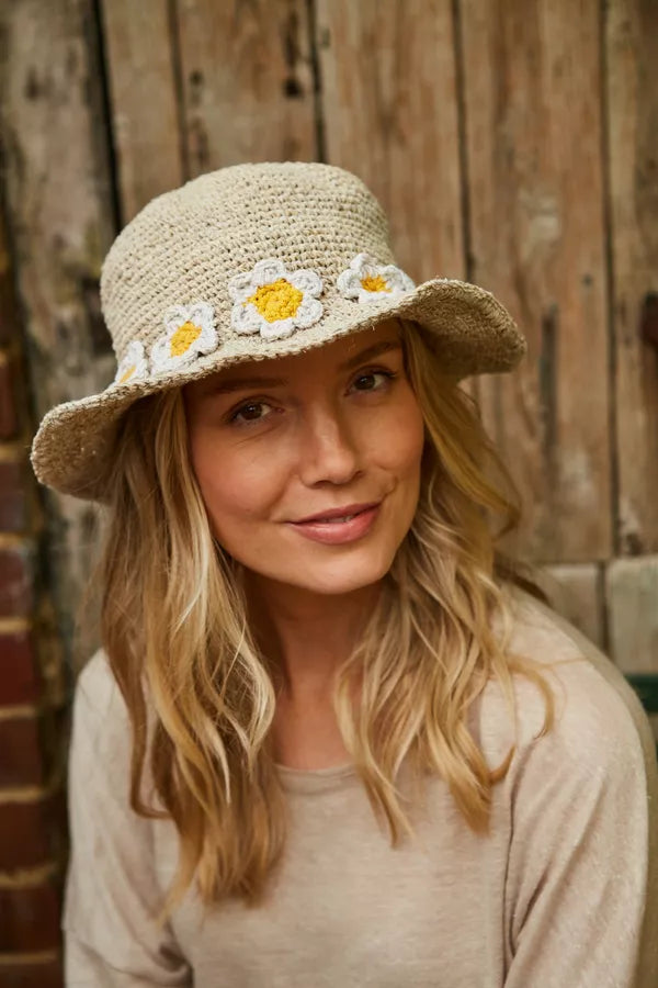 Daisy Chain Hemp/Cotton Hat Natural