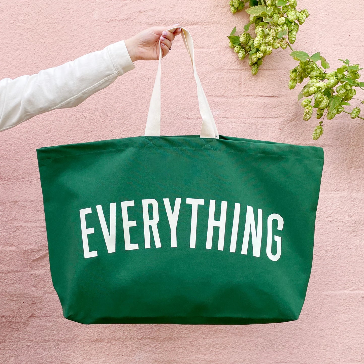 Alphabet Bags - Everything Forest Green REALLY BIG Tote Bag