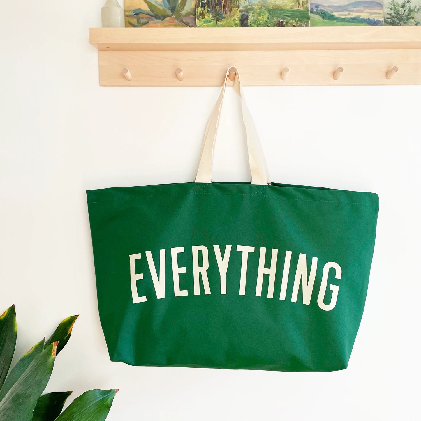 Alphabet Bags - Everything Forest Green REALLY BIG Tote Bag