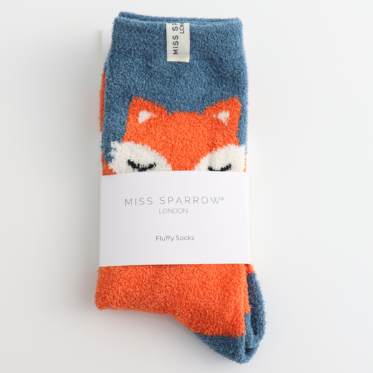 Miss Sparrow Fluffy Sleepy Fox Socks