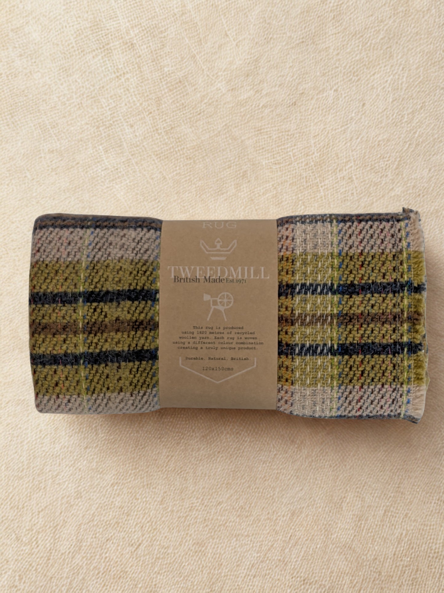 Tweedmill Recycled Rug 120x150cms - Green Mix