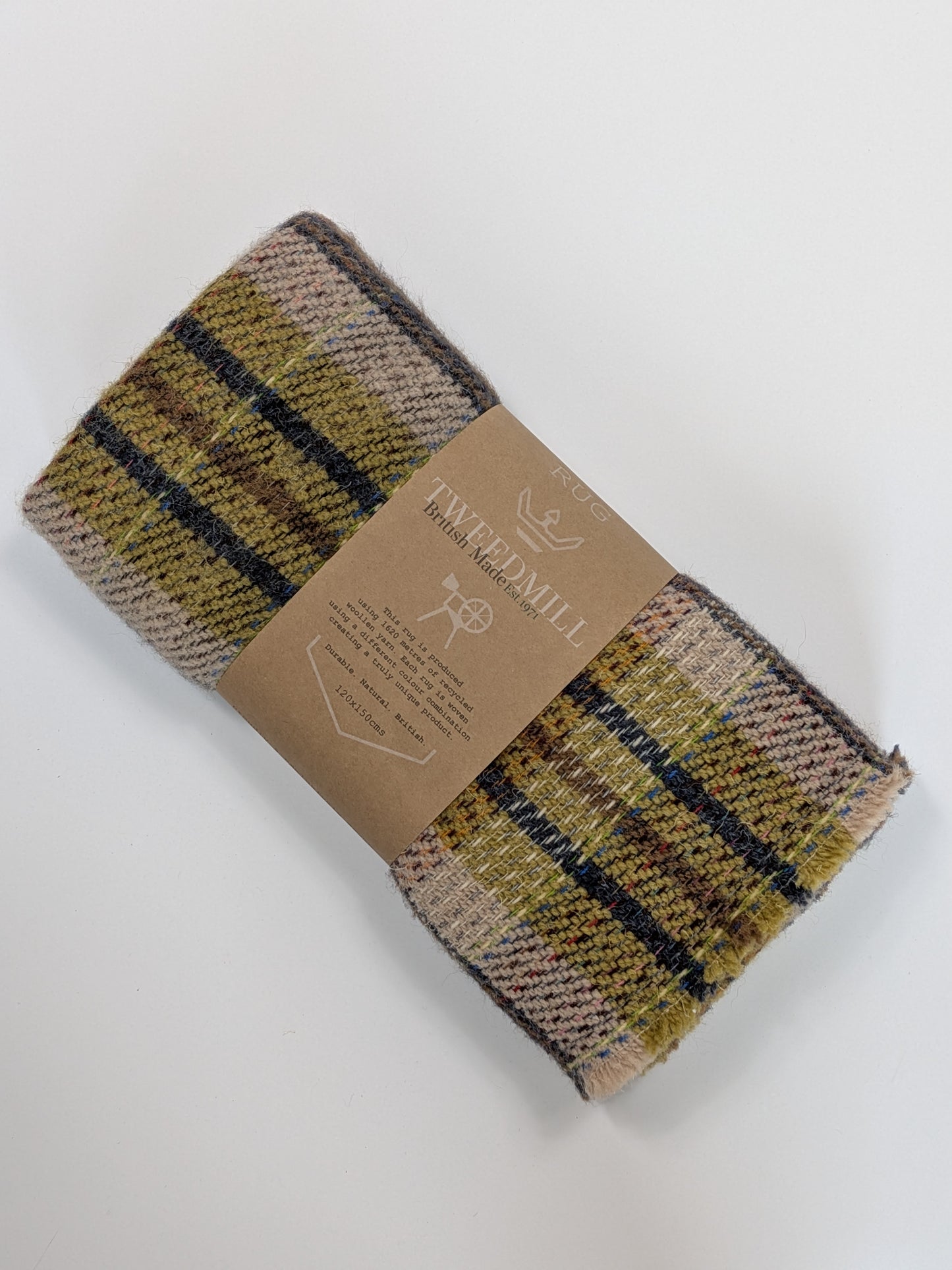 Tweedmill Recycled Rug 120x150cms - Green Mix